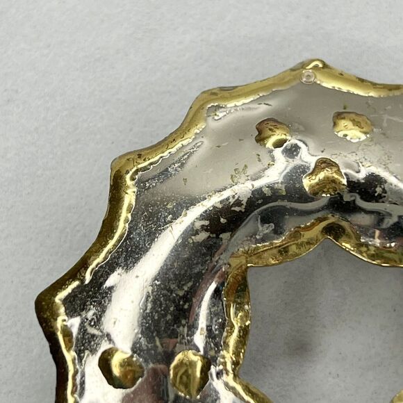 Vintage Mexico Holiday Christmas Wreath Bow Brooch Pin Pendant โจ - Picture 4 of 9